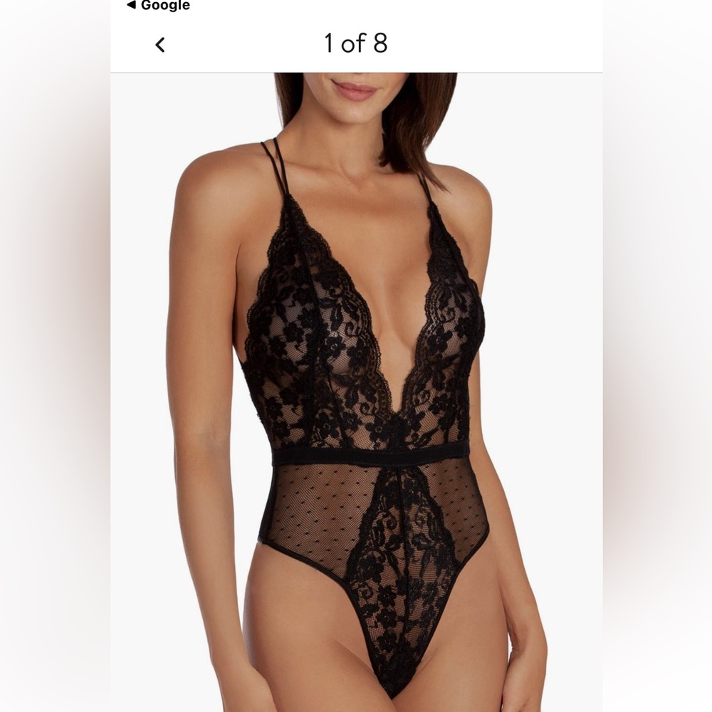 NWT in Bloom by jonquil Lingerie Black Lace Bodysuit